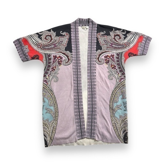 ETRO Printed Silk Shirt Kimono Paisley Cardigan - Picture 1 of 9